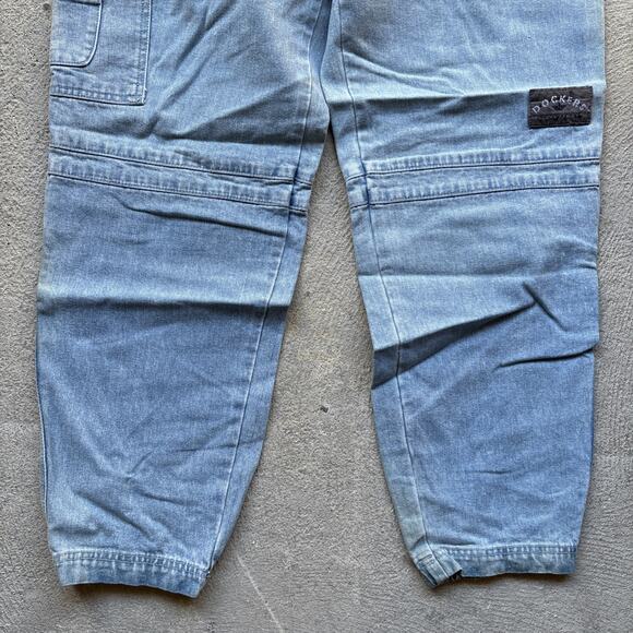 Deadstock 90s Dockers Jeans Mens 29x30 Pleated Denim Levis Cargo Tapered Vintage - Picture 3 of 11